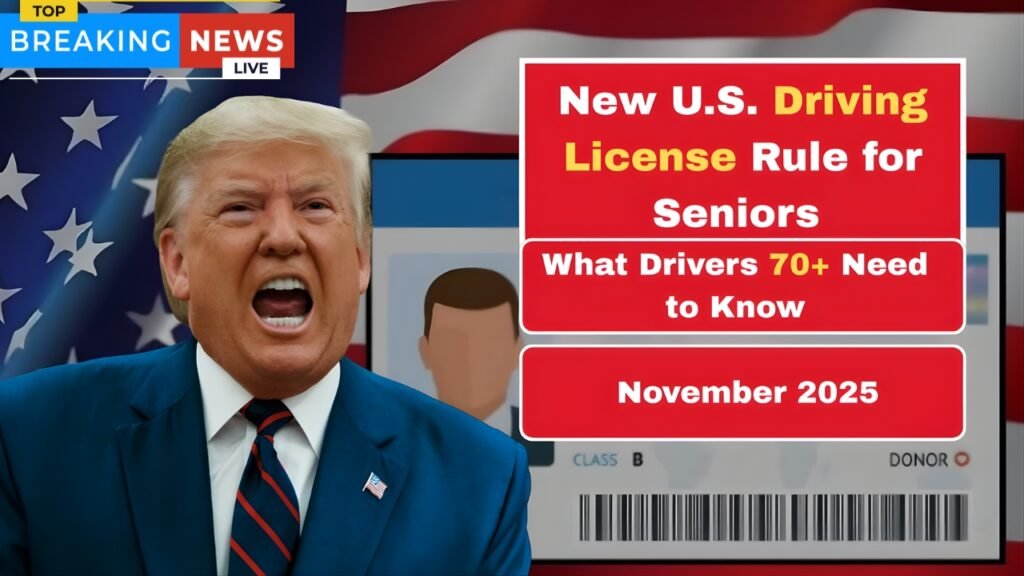 New U.S. Driving License Rule for Seniors Starts Nov 2025 – Impact on Drivers 70+