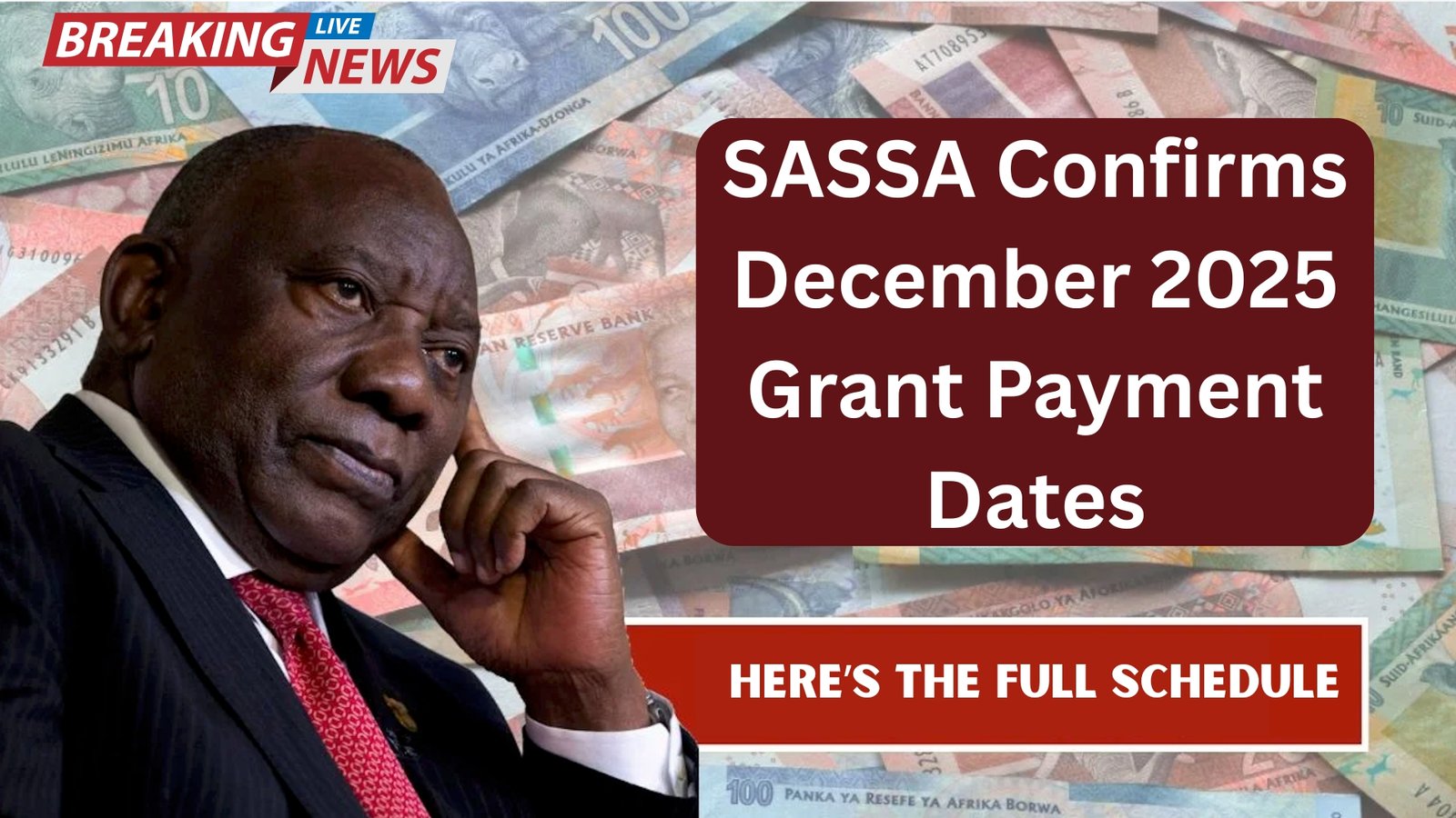 SASSA Confirms December 2025 Grant Payment Dates — Here’s the Full Schedule